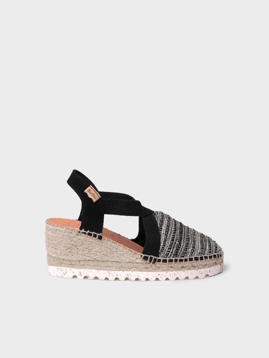 Medium wedge espadrille in multicoloured fabric - TERRA-CL