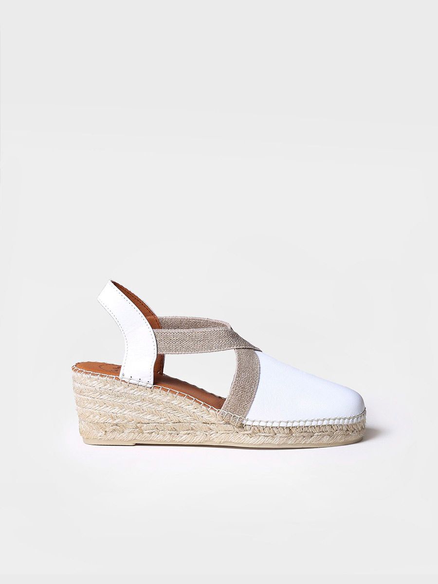 Medium wedge espadrilles in leather - TOSSA