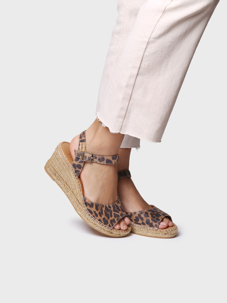 Women's wedge espadrilles in leather - SIA-P