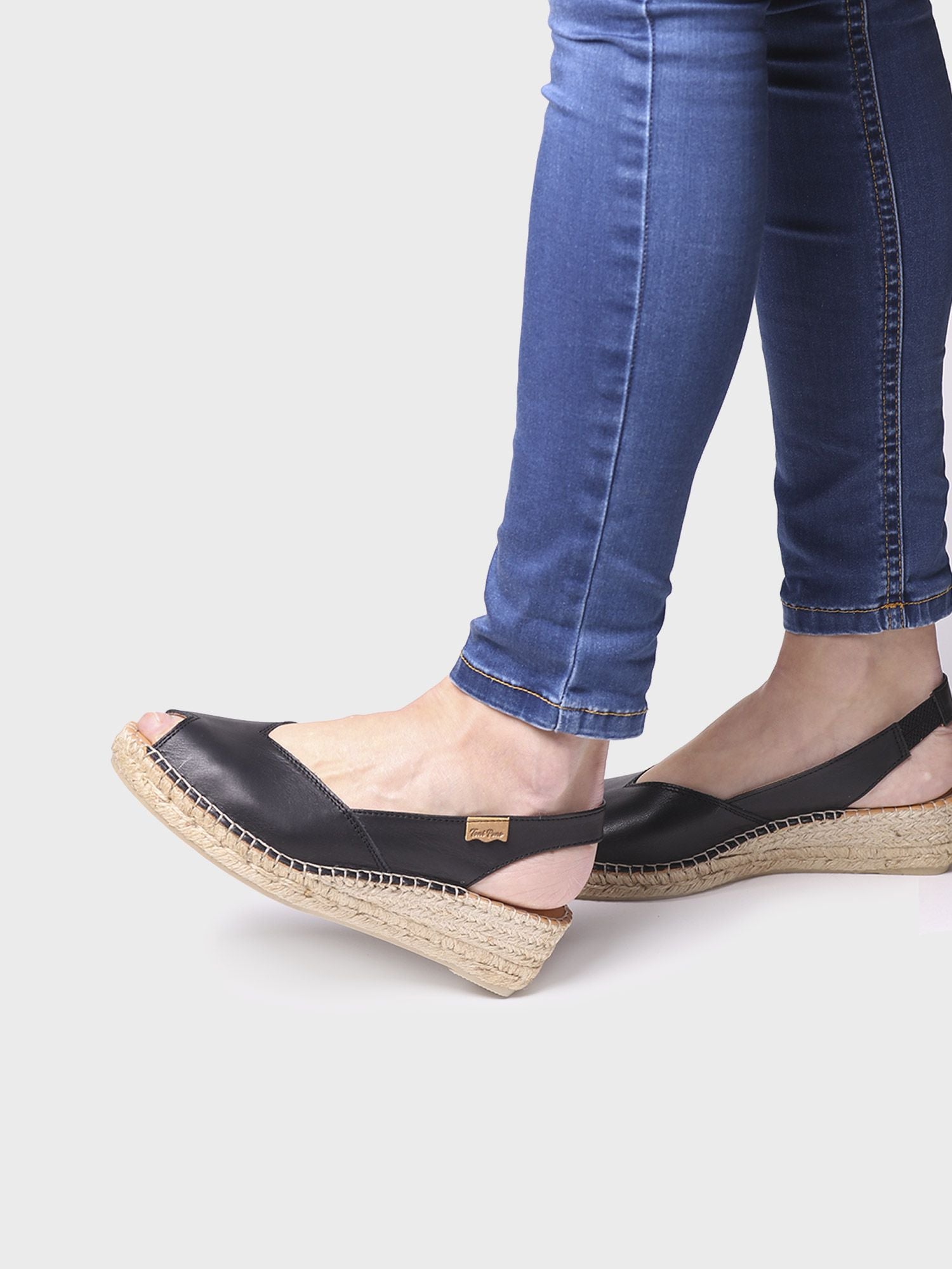 Wedge espadrilles in leather - BERNIA-P