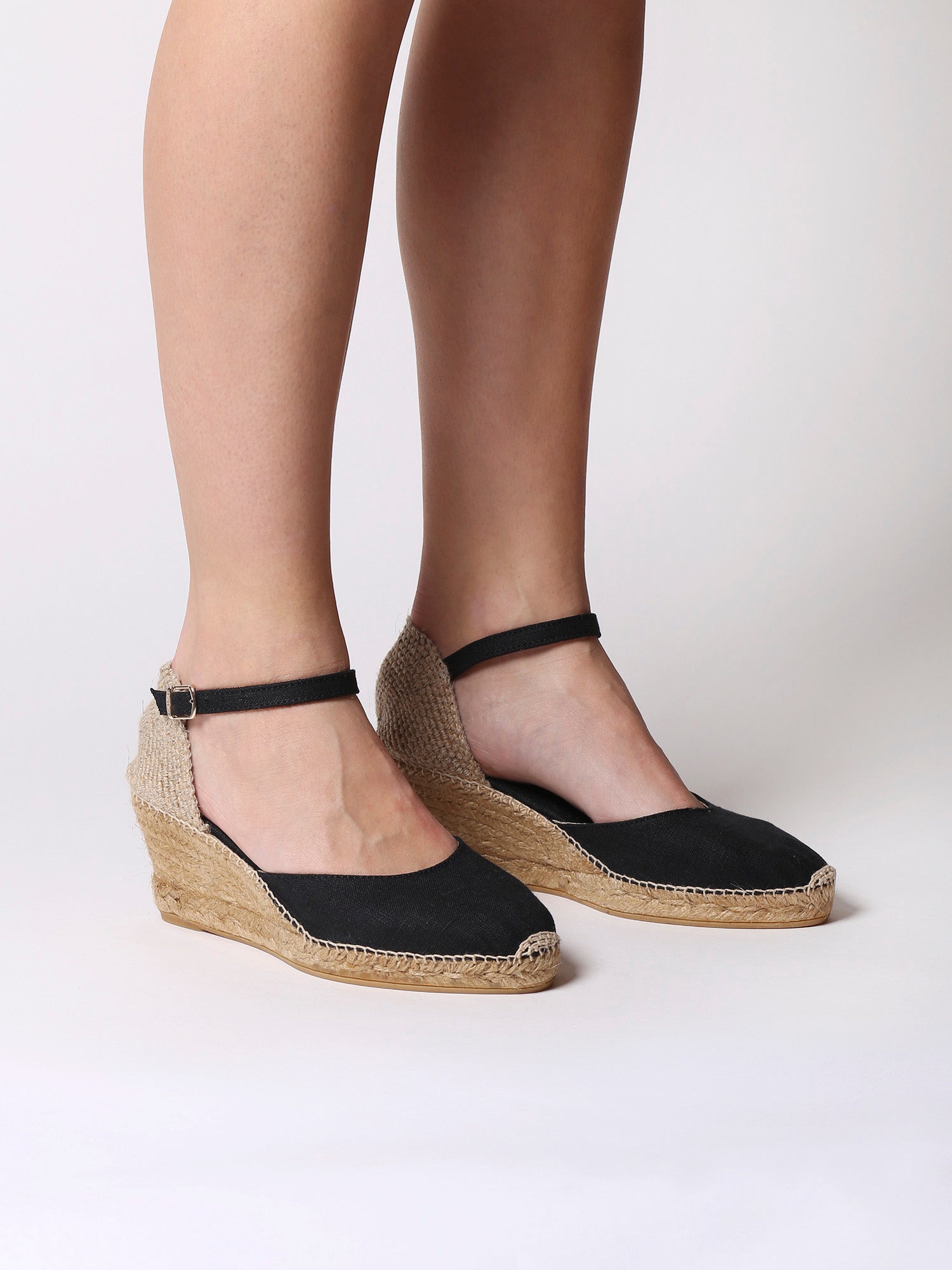 Jute wedge espadrilles with buckle - CALDES