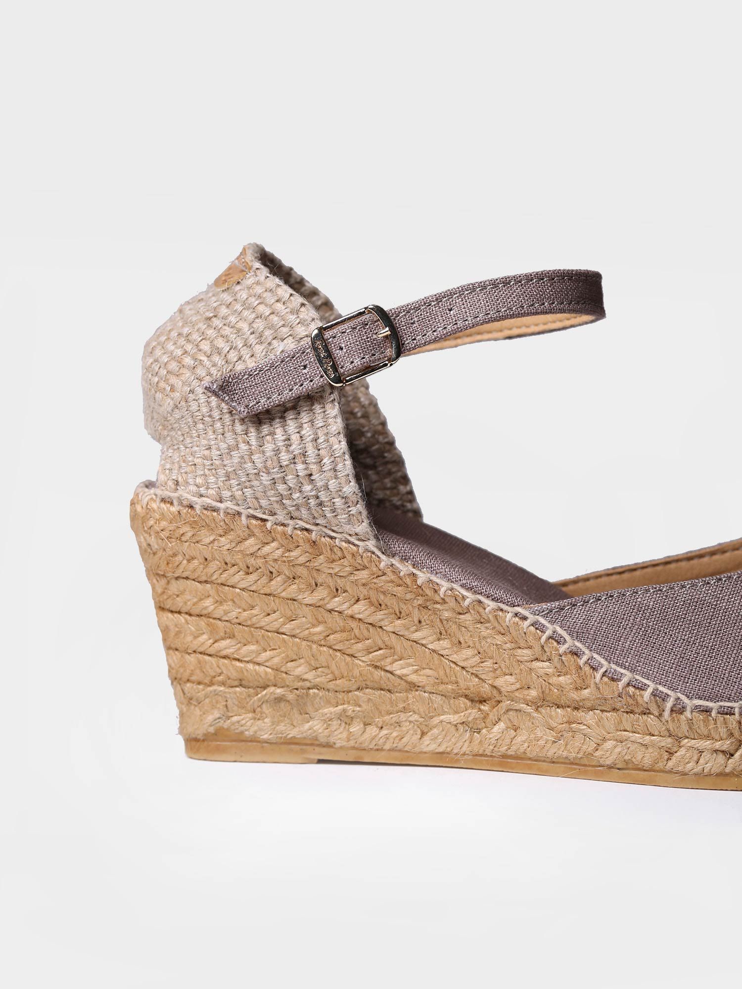 Jute wedge espadrilles with buckle - CALDES