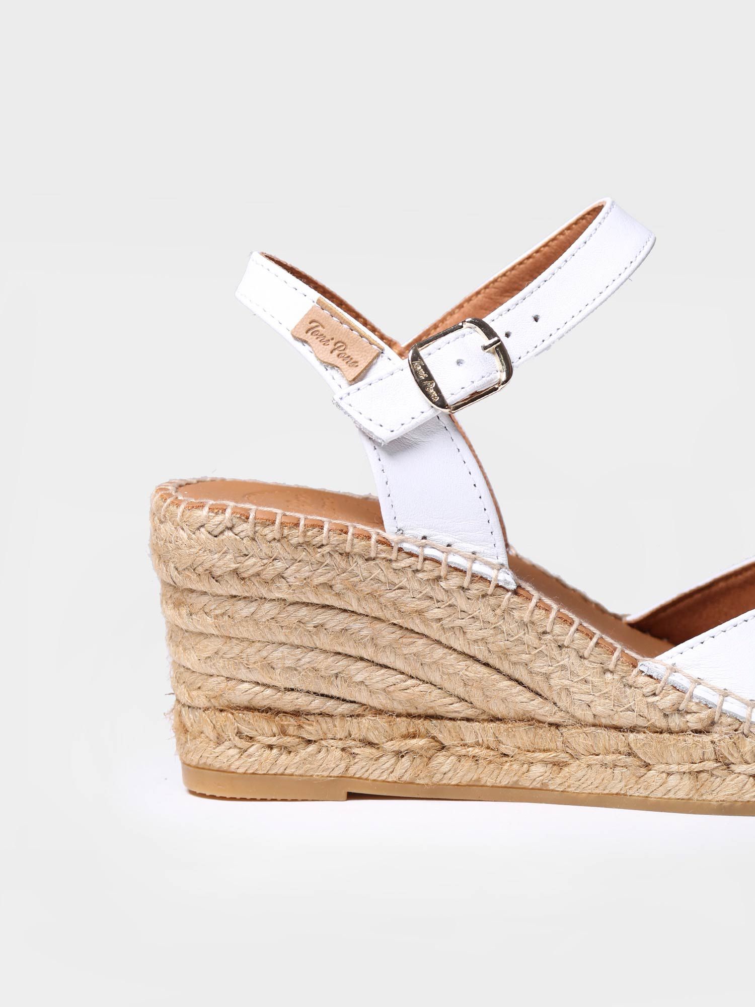 Women's wedge espadrilles in leather - SIA-P