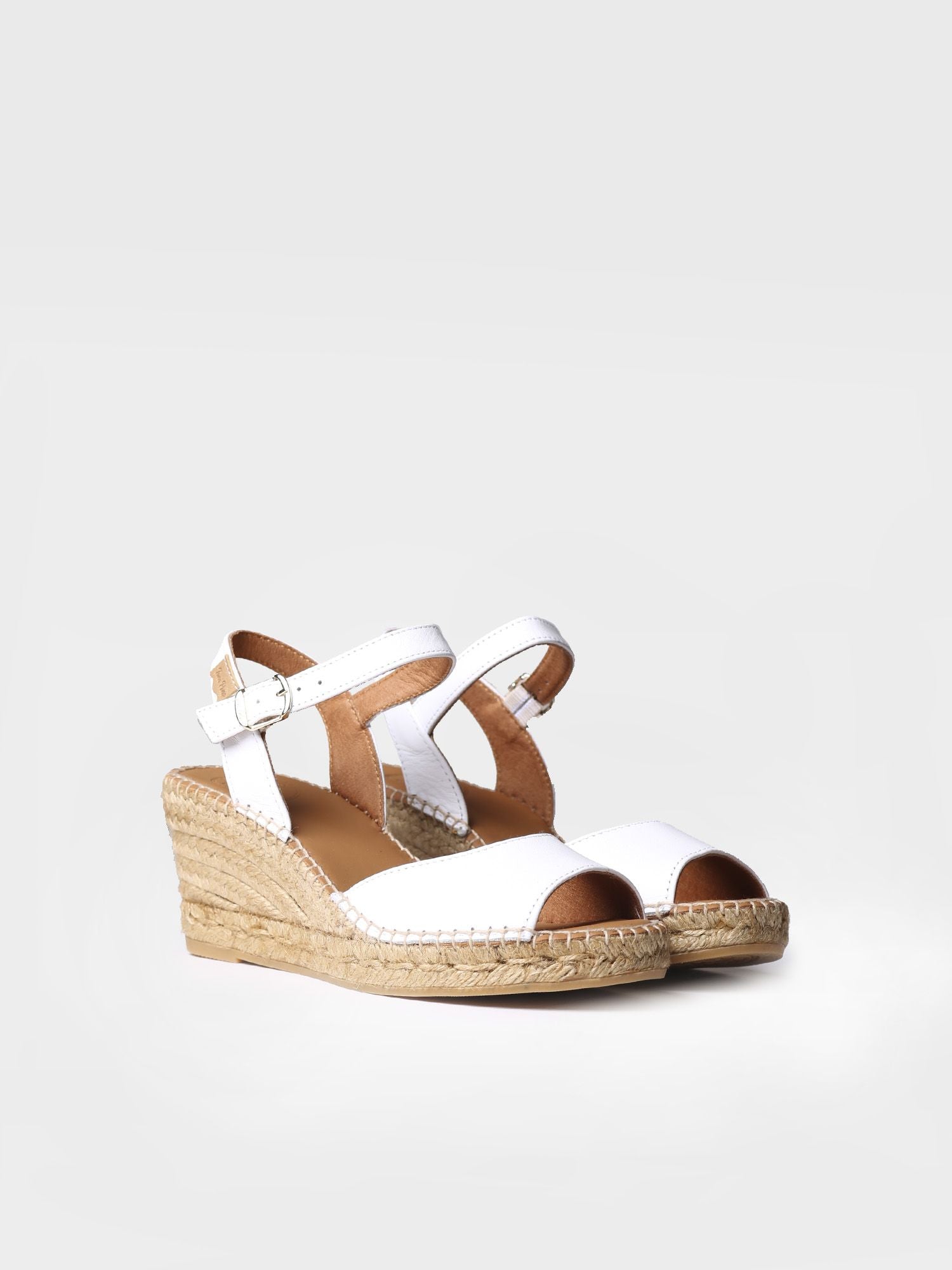 Women's wedge espadrilles in leather - SIA-P