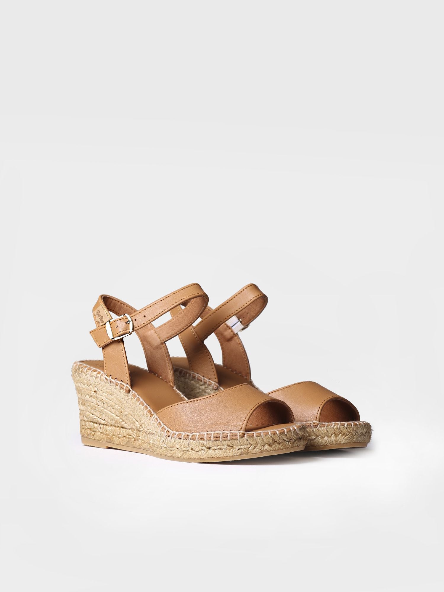 Women's wedge espadrilles in leather - SIA-P