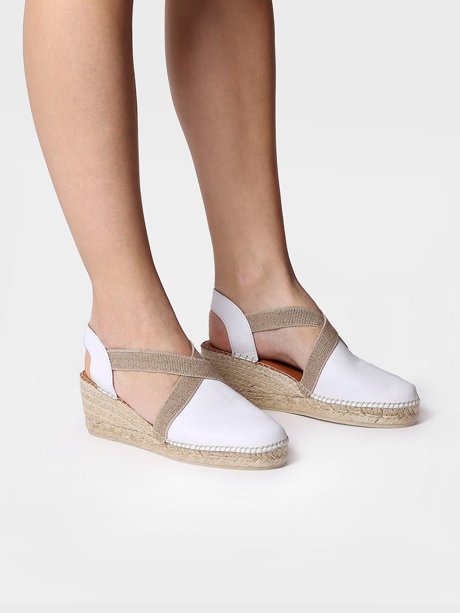 Medium wedge espadrilles in leather - TOSSA