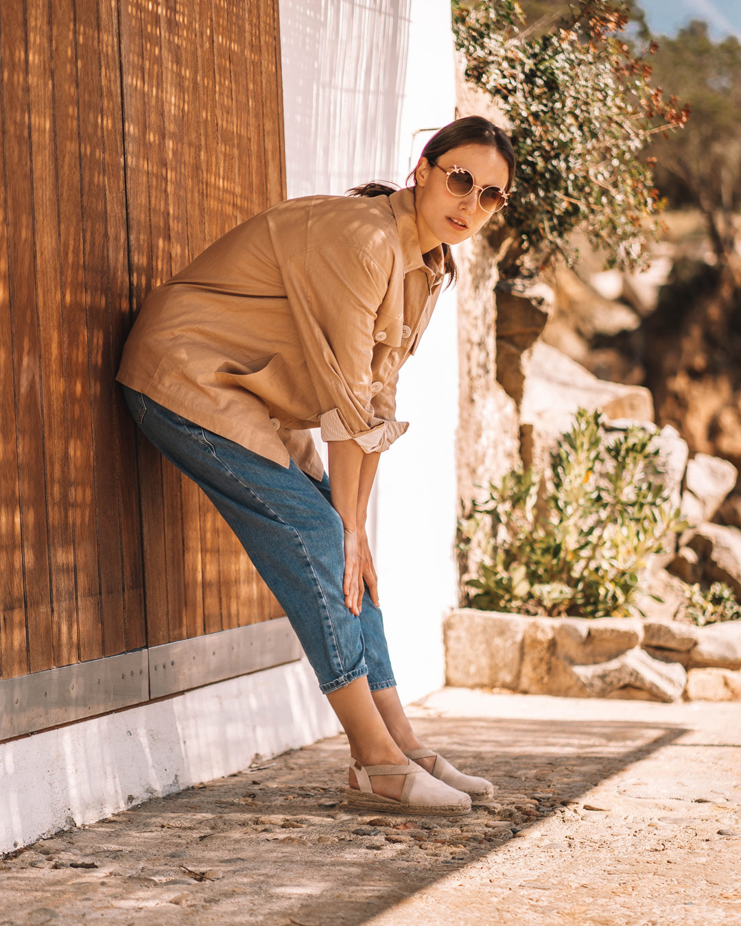 Women's flat vegan espadrilles in cotton fabric - VERDI-V