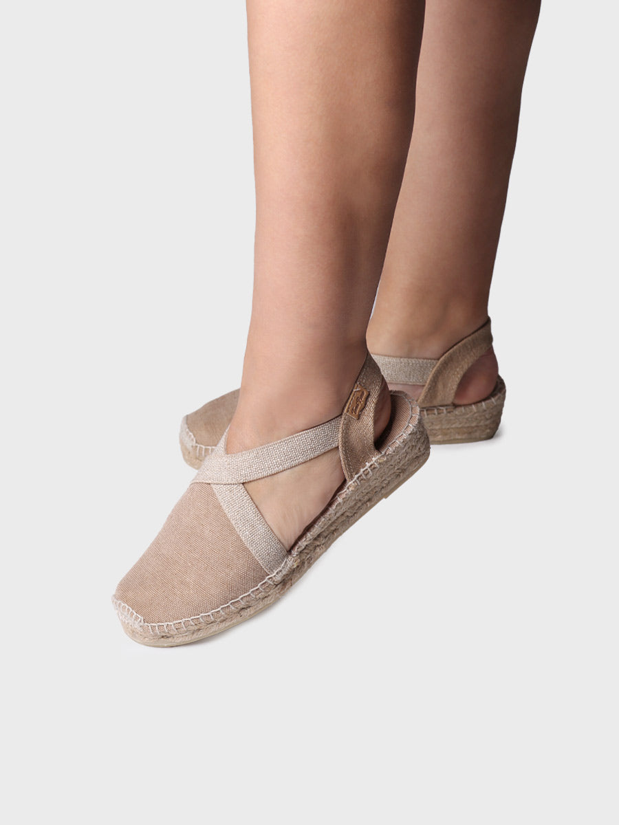 Women's flat vegan espadrilles in cotton fabric - VERDI-V