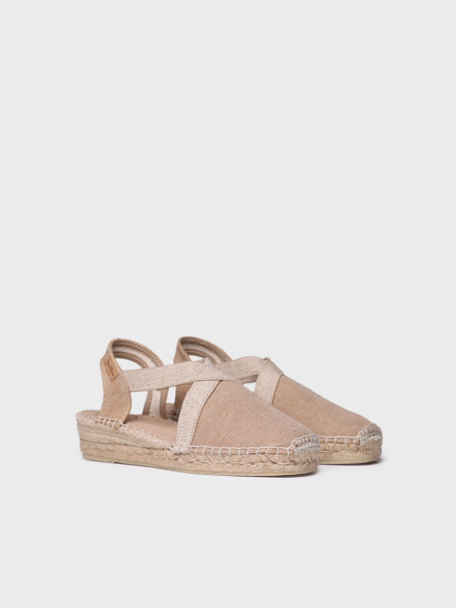 Women's flat vegan espadrilles in cotton fabric - VERDI-V