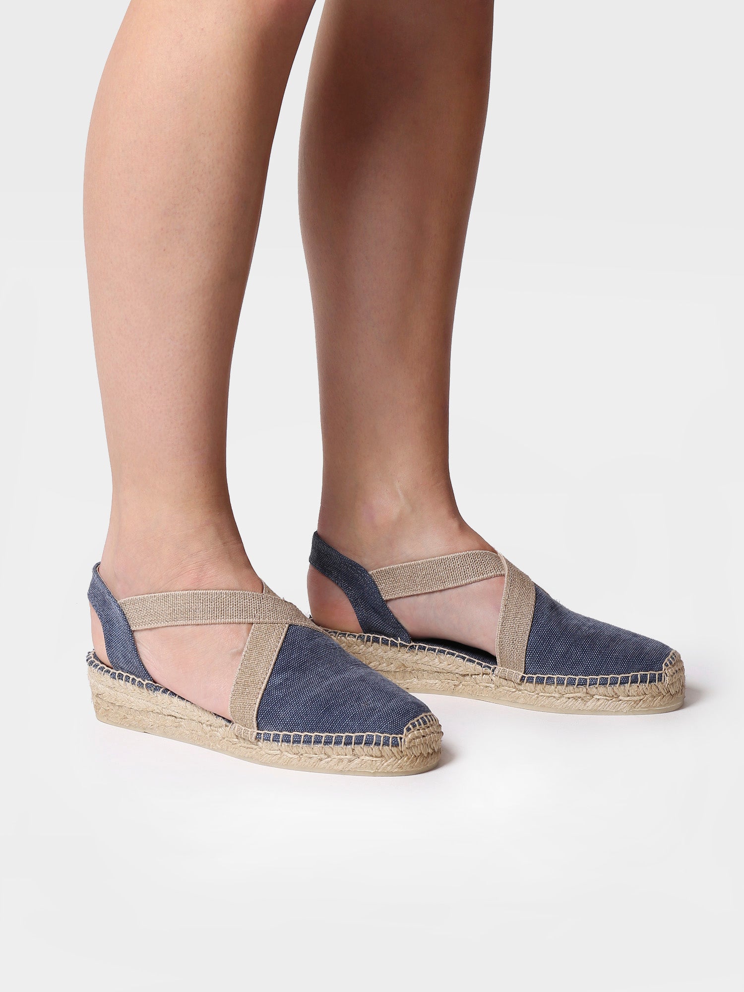 Women's flat vegan espadrilles in cotton fabric - VERDI-V
