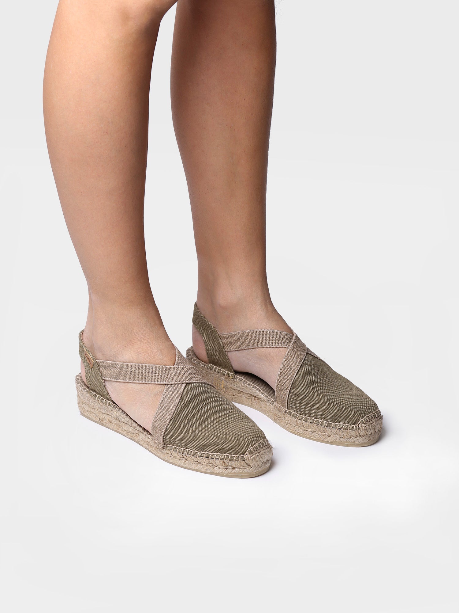 Women's flat vegan espadrilles in cotton fabric - VERDI-V