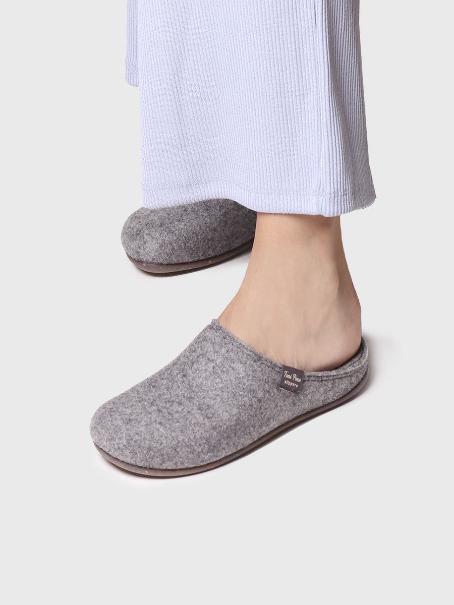 MONA-FR - Women's clog-style slipper in recycled felt
