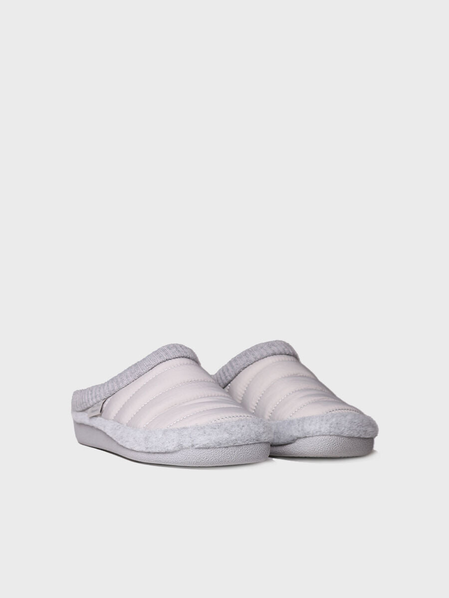 Women's clog-style slipper in padded fabric and felt - MORA-TK