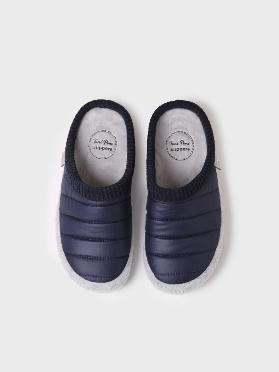 Women's clog-style slipper in padded fabric and felt - MORA-TK