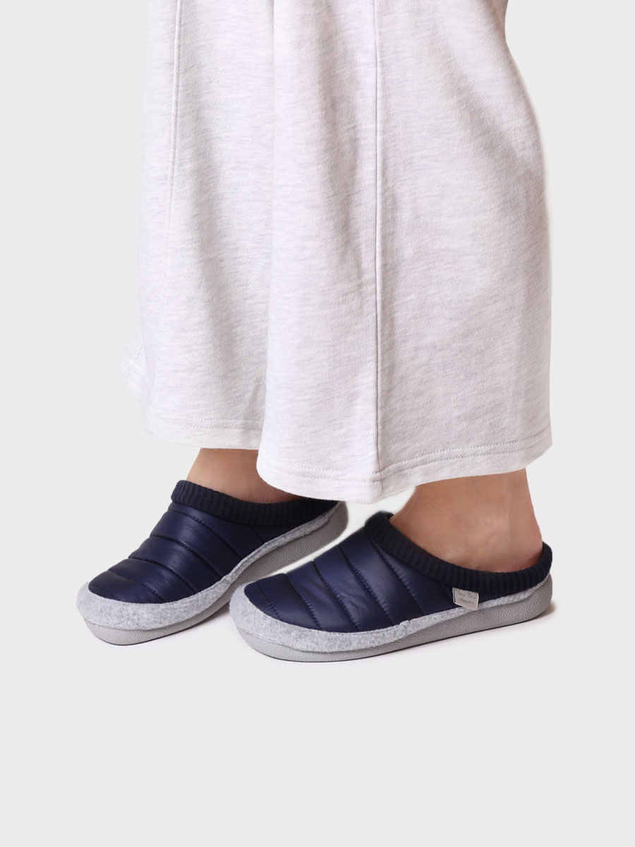 Women's clog-style slipper in padded fabric and felt - MORA-TK