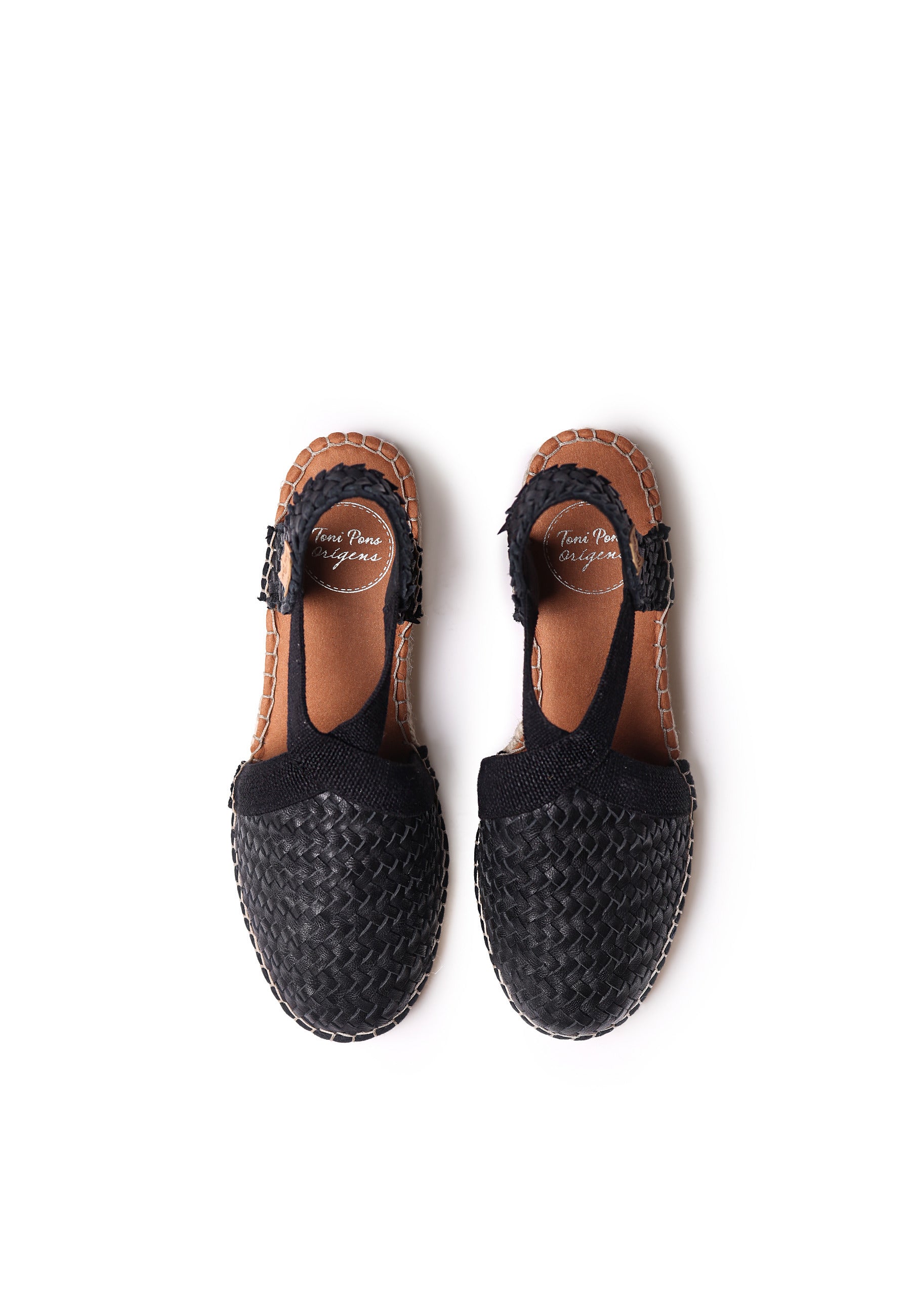 Women's closed espadrille in braided leather with wedge heel | SIRACUSA