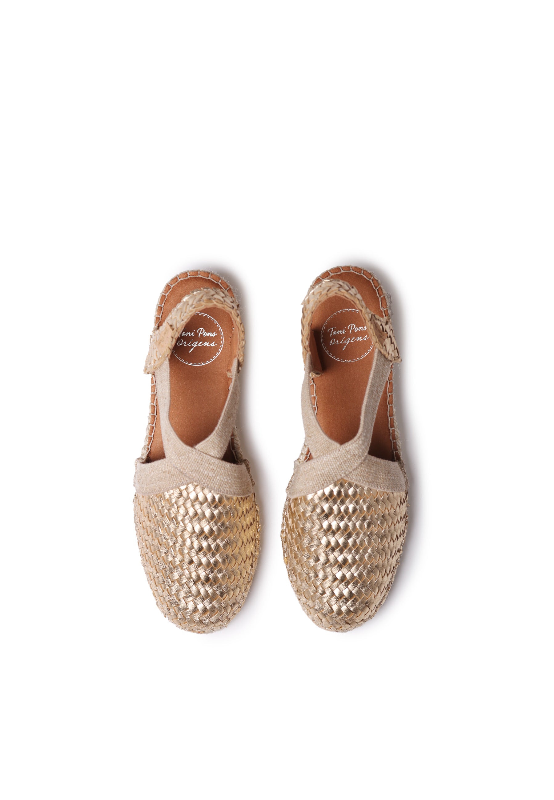 Women's closed espadrille in braided leather with wedge heel | SIRACUSA