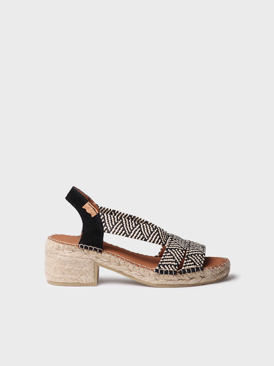 Women's espadrille with wide heel and two-tone elastic - DALYN