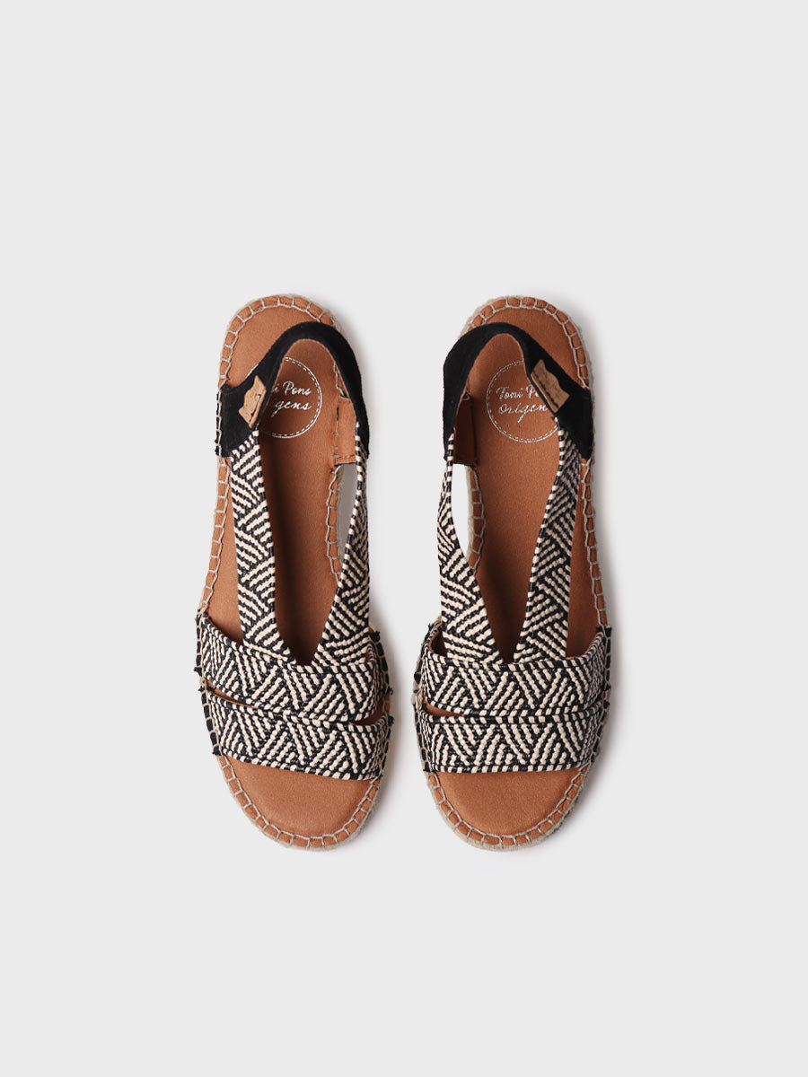 Women's espadrille with wide heel and two-tone elastic - DALYN