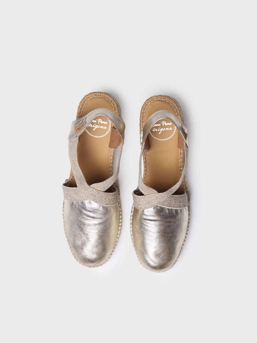 Medium wedge espadrilles in leather - TOSSA