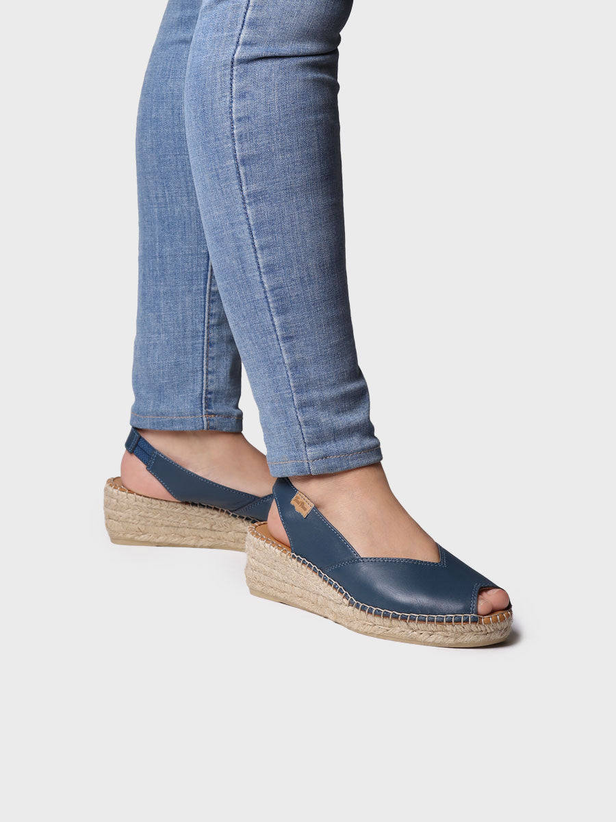 Wedge espadrilles in leather - BERNIA-P