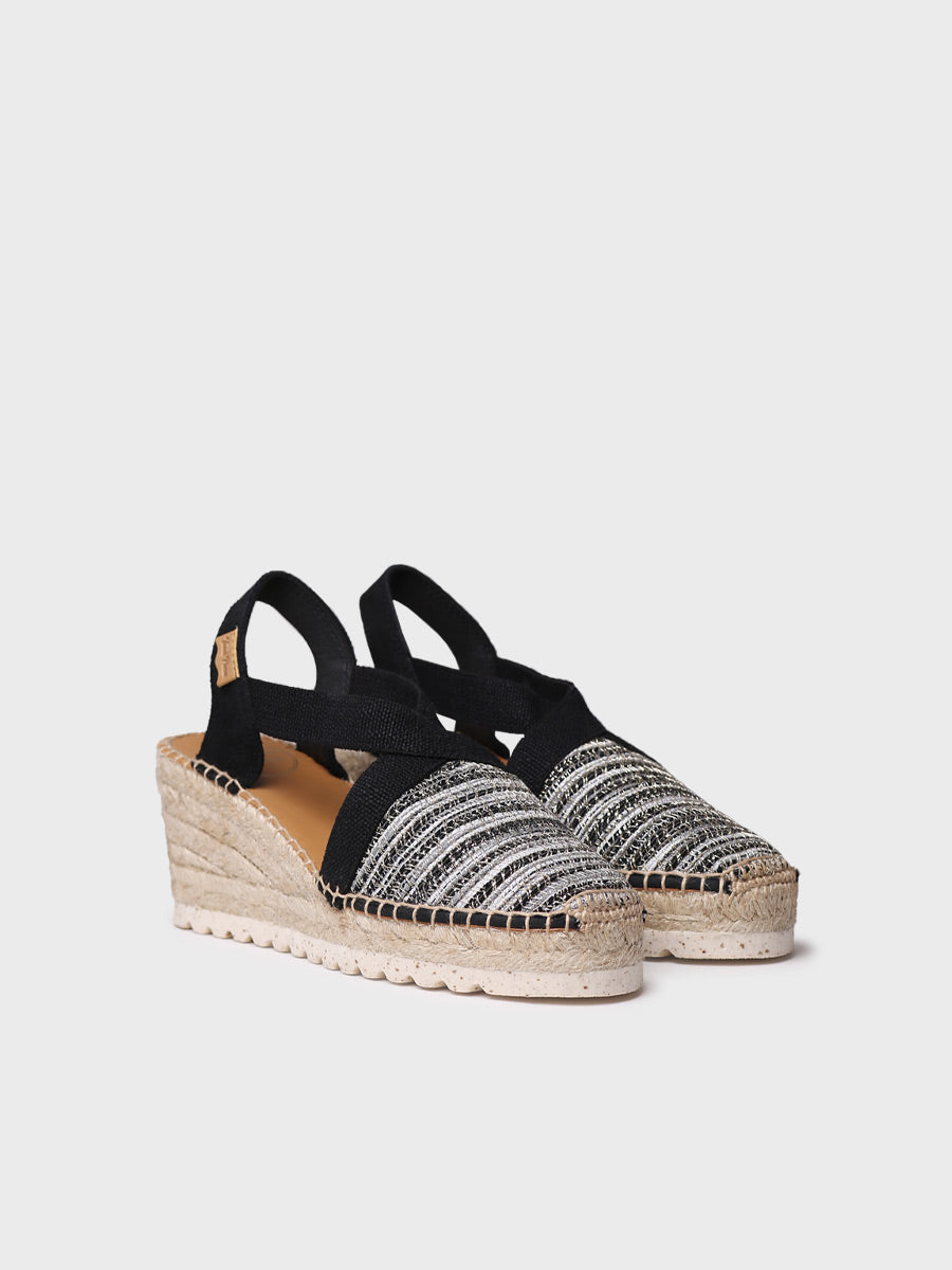 Medium wedge espadrille in multicoloured fabric - TERRA-CL
