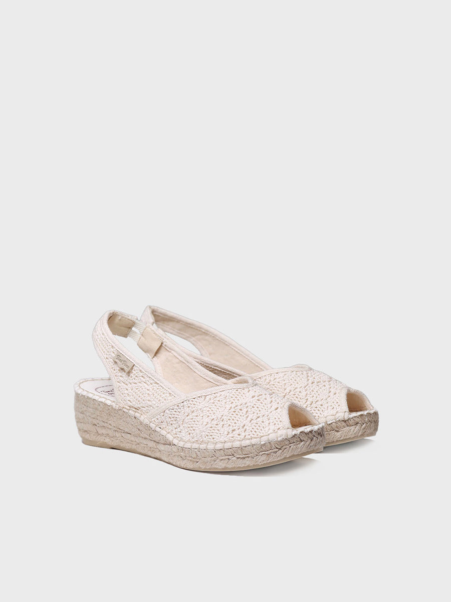Jute wedge espadrilles peep toe - BLANCA-AD
