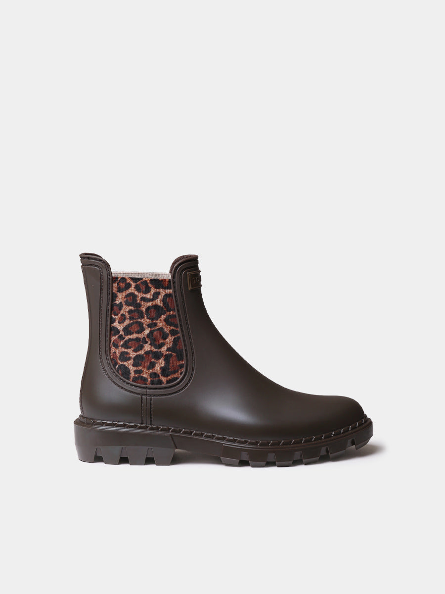 Women's rain boots with elastic in animal print | CLAYTON