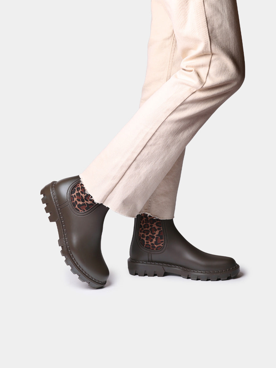 Women's rain boots with elastic in animal print | CLAYTON