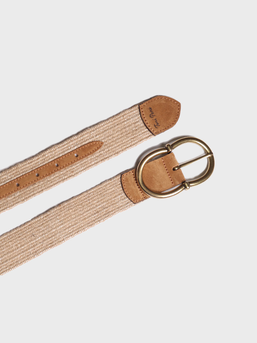 Women's fabric and leather belt | NELA