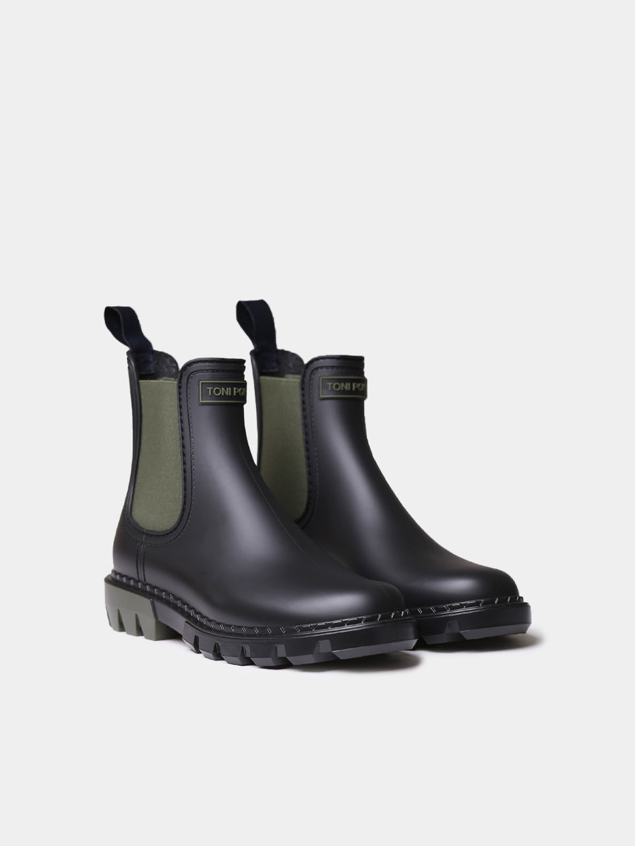 Women's rain boots with contrasting elastic bands | CAEN
