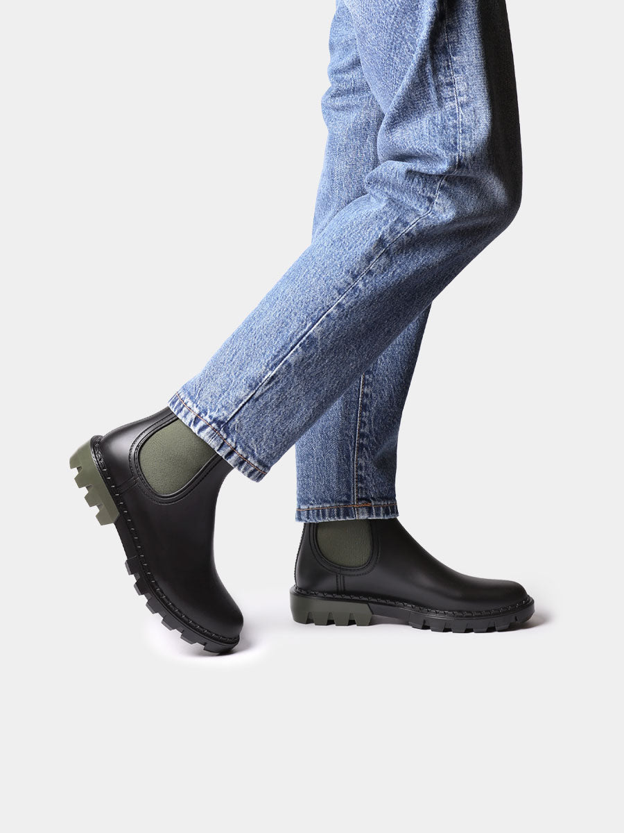 Women's rain boots with contrasting elastic bands | CAEN