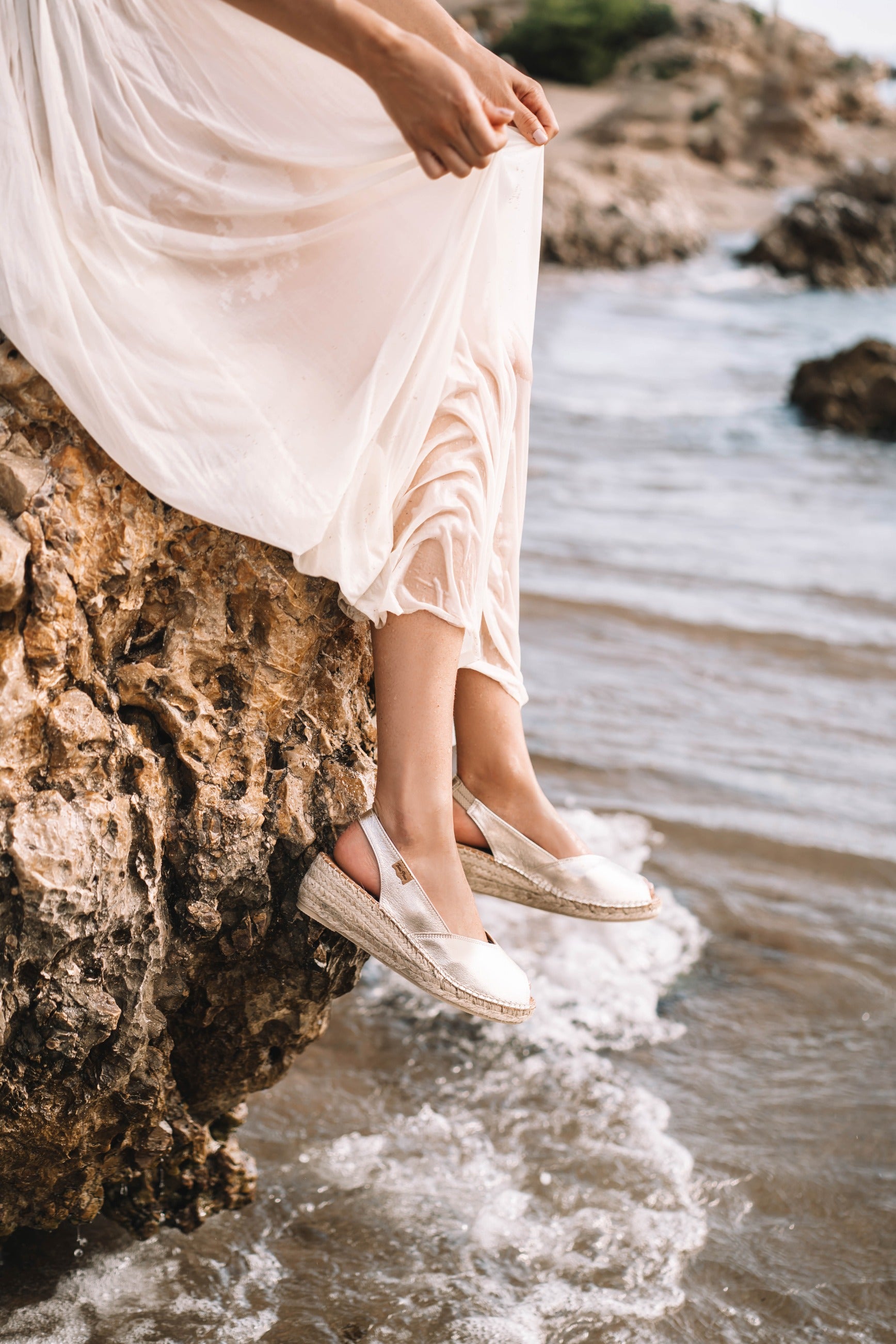Espadrilles compensées en cuir - BERNIA-P