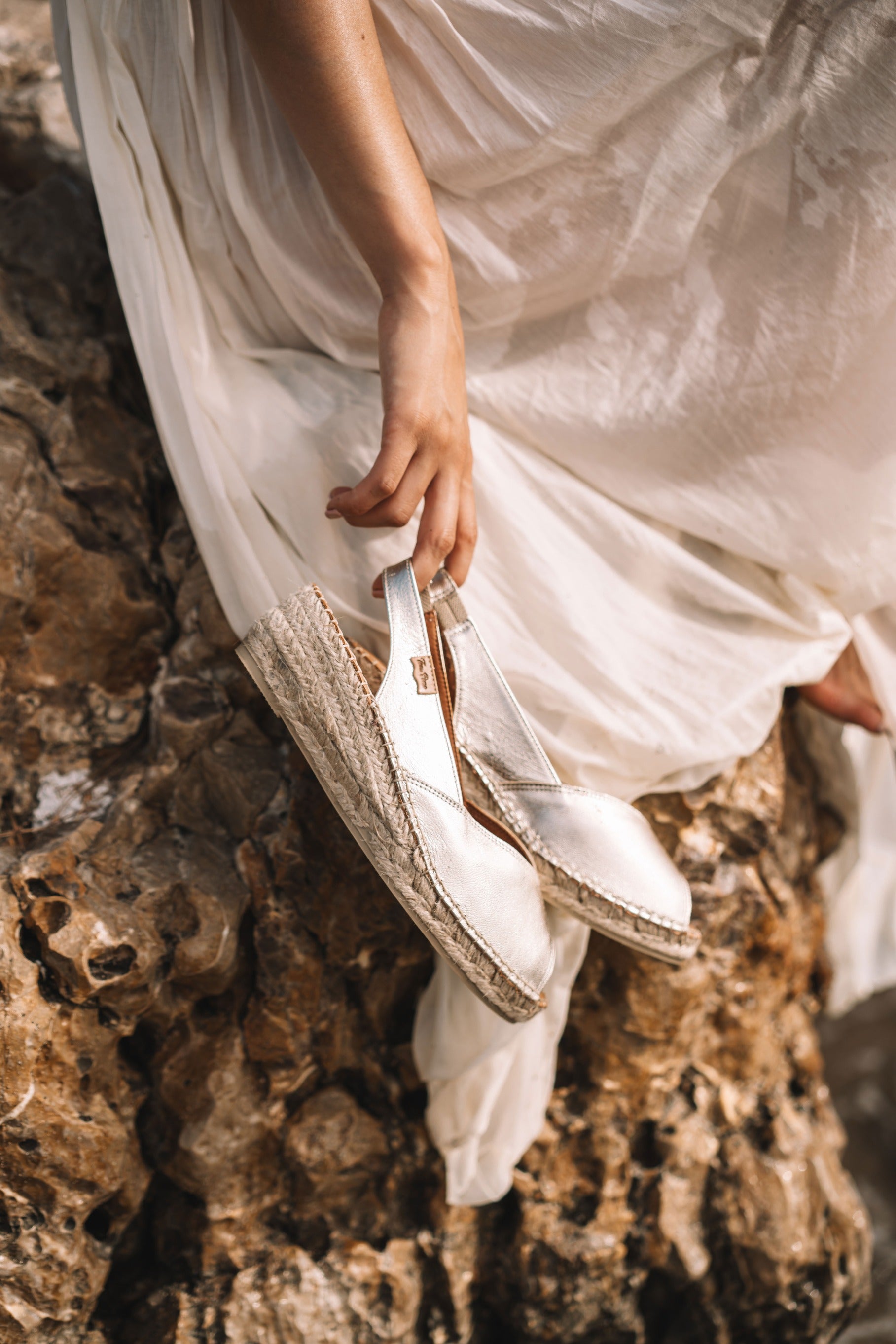 Wedge espadrilles in leather - BERNIA-P