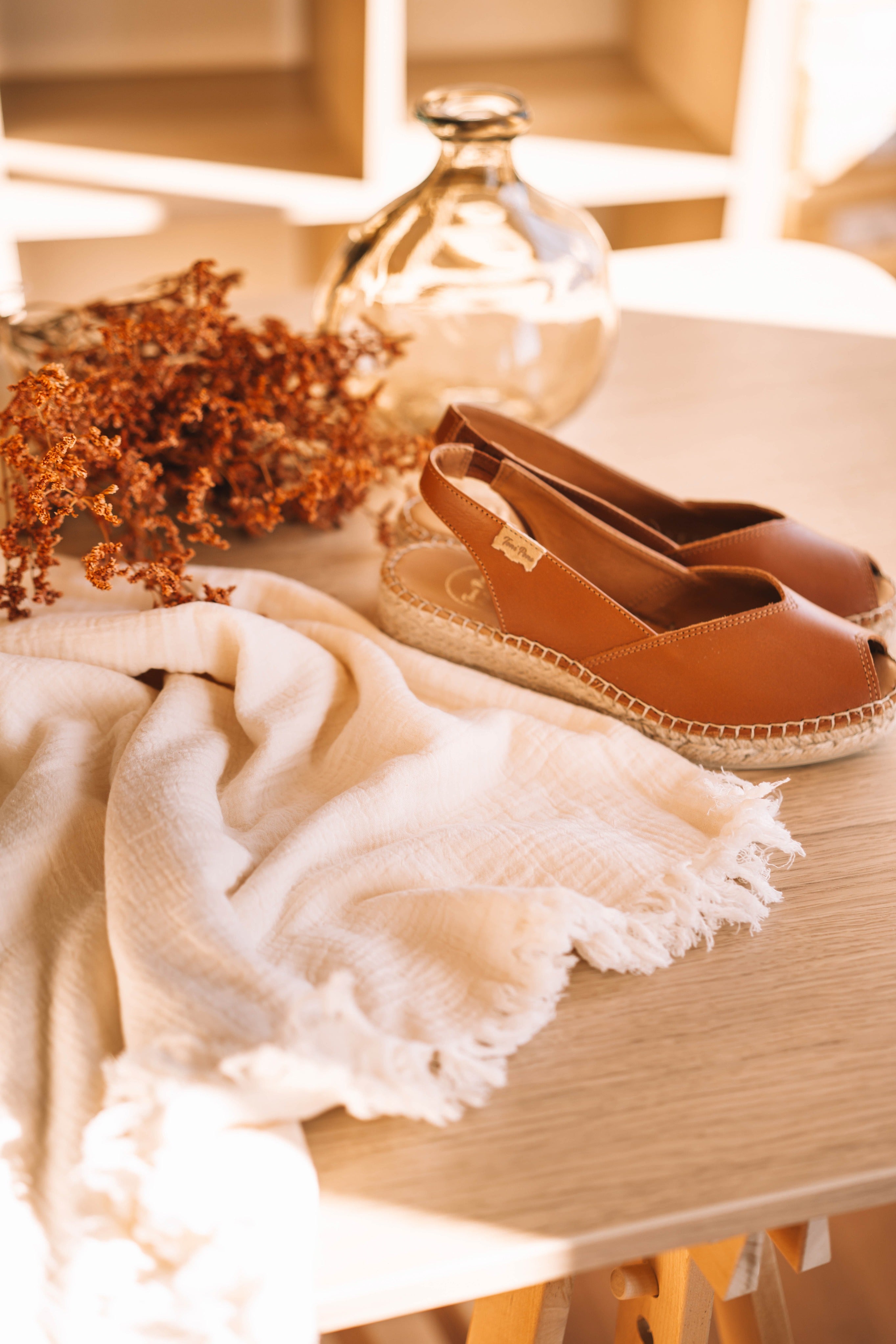 Wedge espadrilles in leather - BERNIA-P