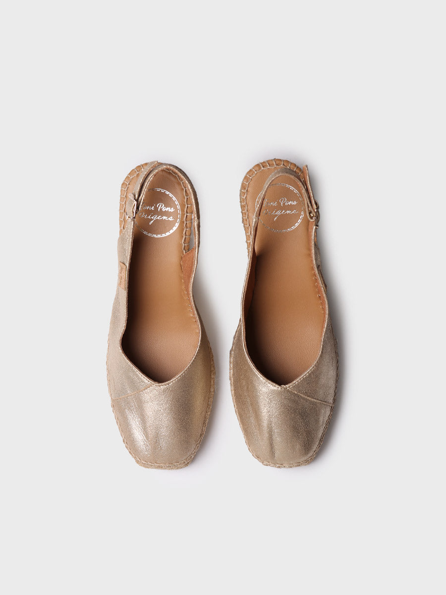 Women's closed wedge espadrilles in leather | BRENDA-AS