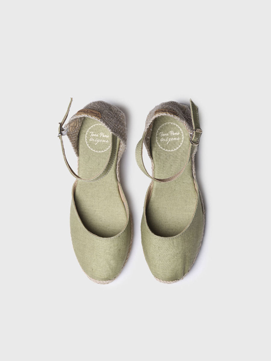 Jute wedge espadrille with buckle | CALDES