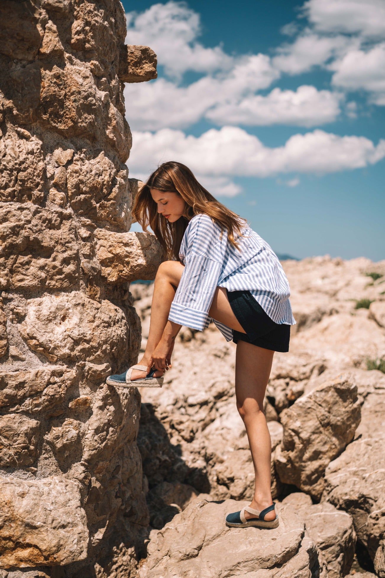 Espadrilles plates vegan pour femme en tissu coton - VERDI-V