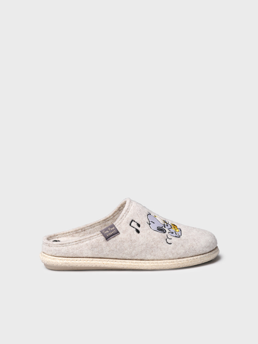 Snoopy women's felt clog-style slippers | SNOOPY