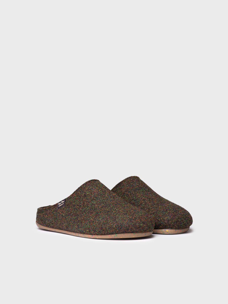 Men's clog-style house slipper in recycled felt | NEO-FR