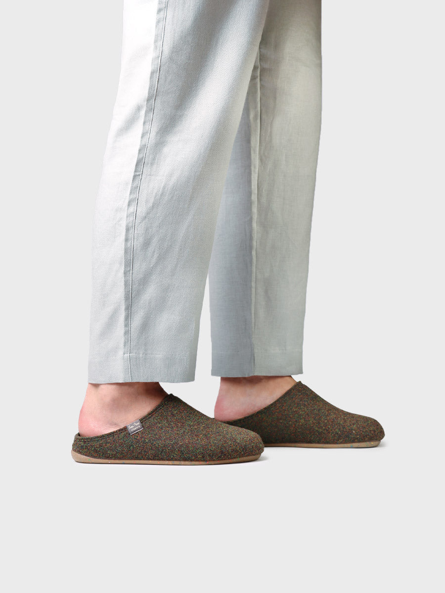 Men's clog-style house slipper in recycled felt | NEO-FR