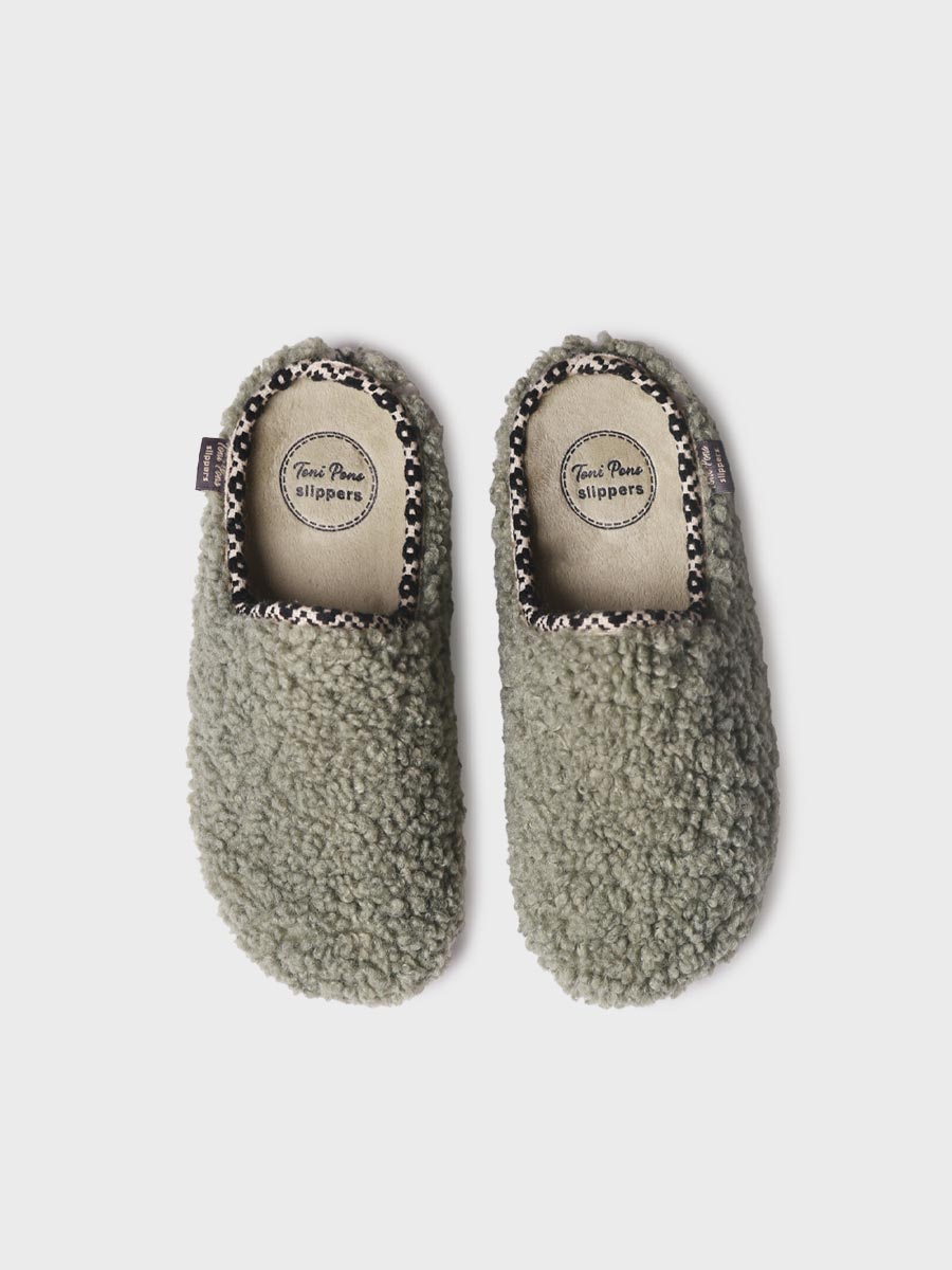 Women's clog-style house slipper in faux sheepskin | DARLA-SB