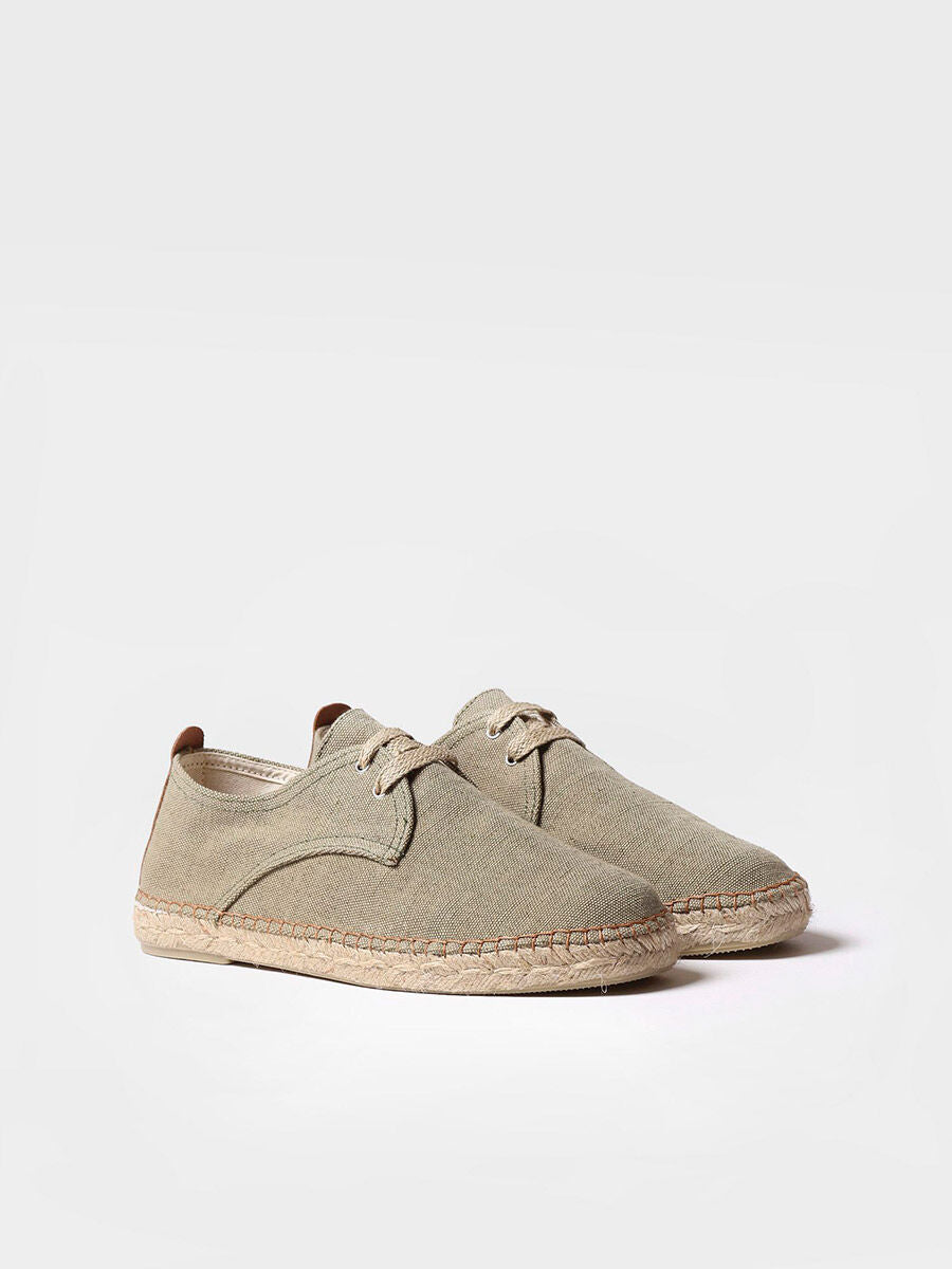 Men's espadrilles with laces - DIXON-KHAKI