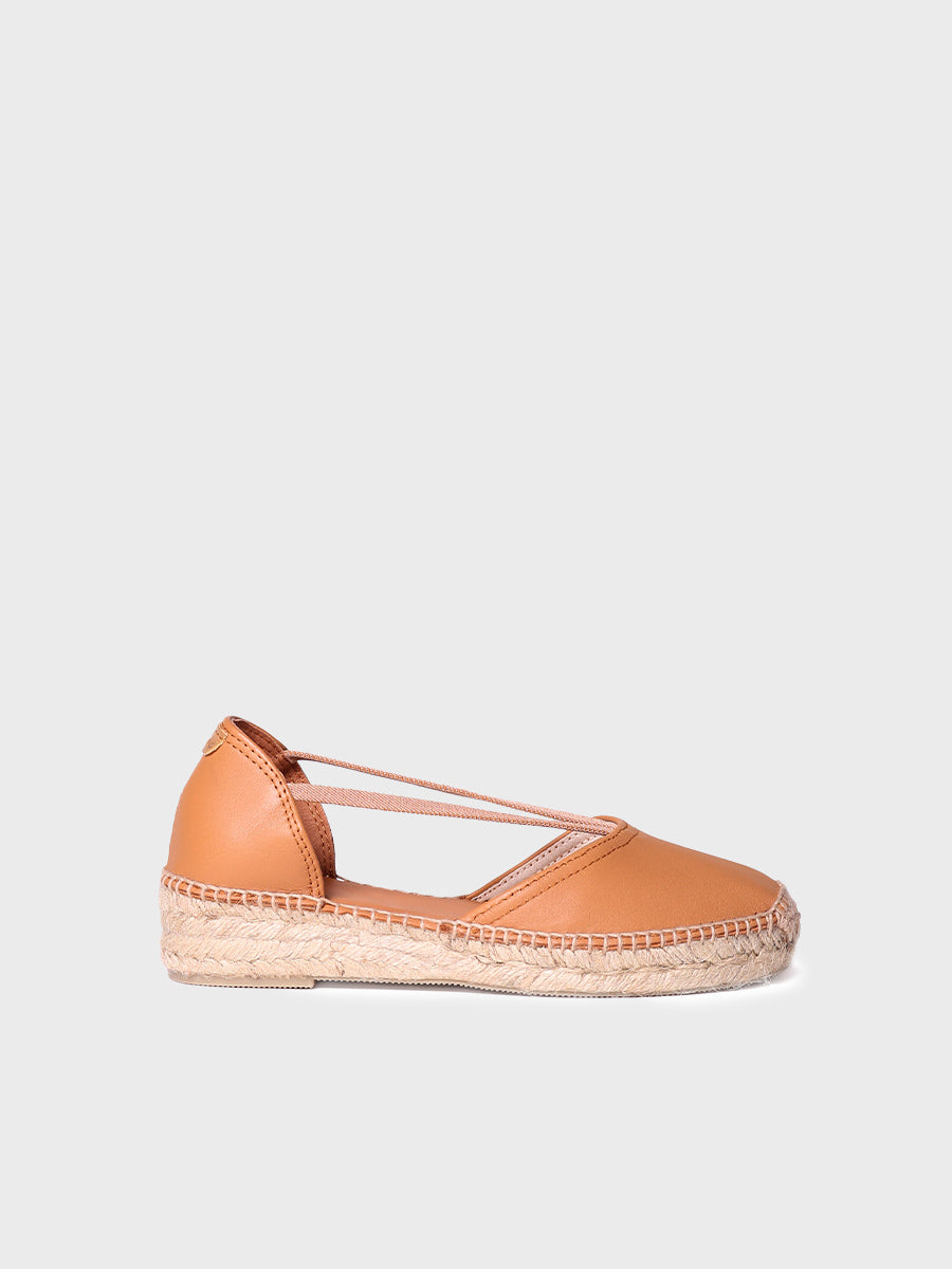 Women's suede espadrilles with straps - ERLA-P-TAN