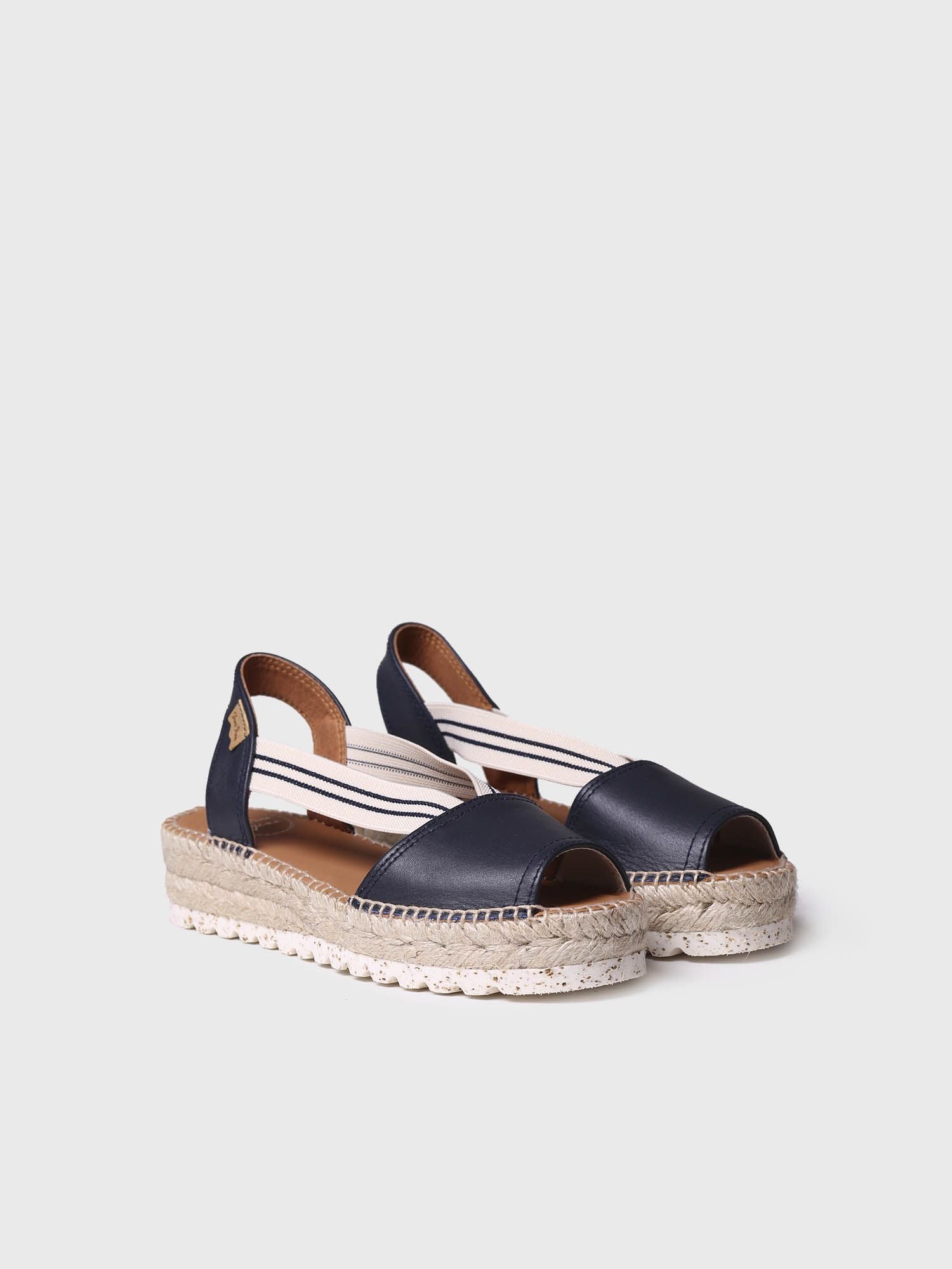 Jute platform sandal for women - ESTEL-SW-NAVY