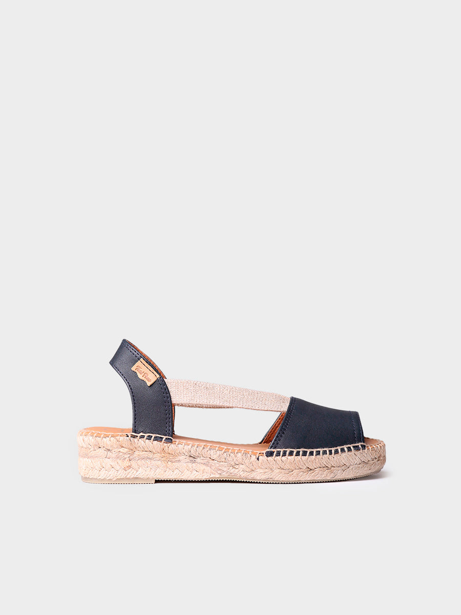 Flat leather sandal with elastics - ETNA