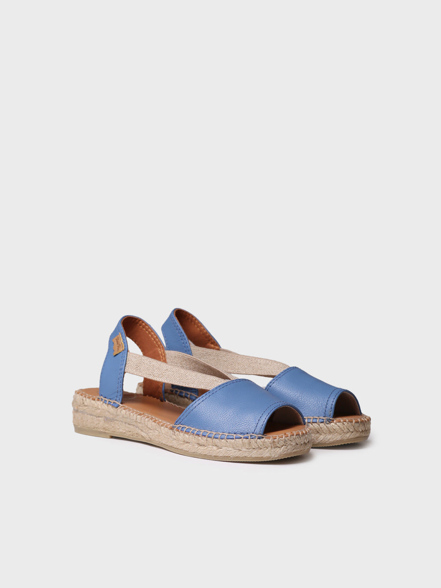 Flat leather sandal with elastics - ETNA-JEANS