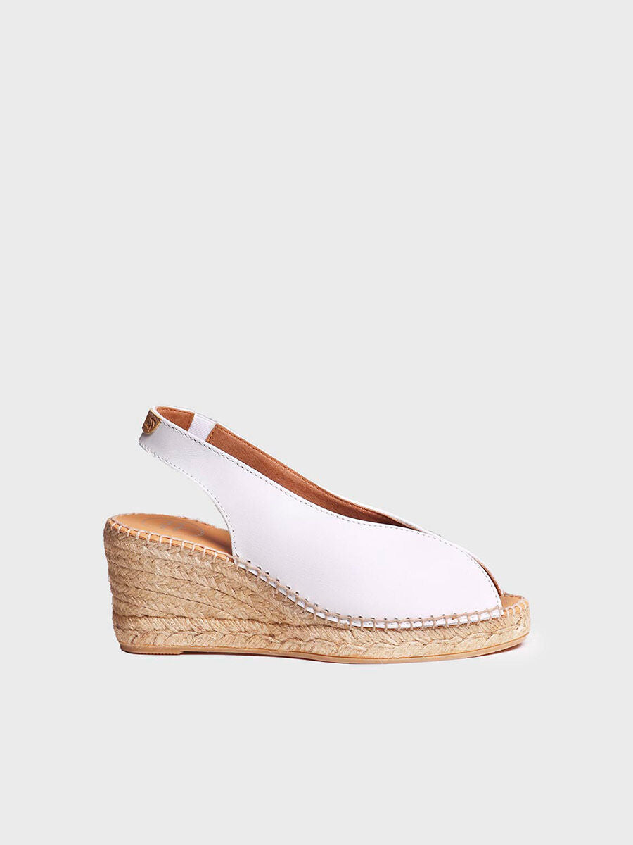 Wedge espadrilles peep toe style - LAILA-P-WHITE