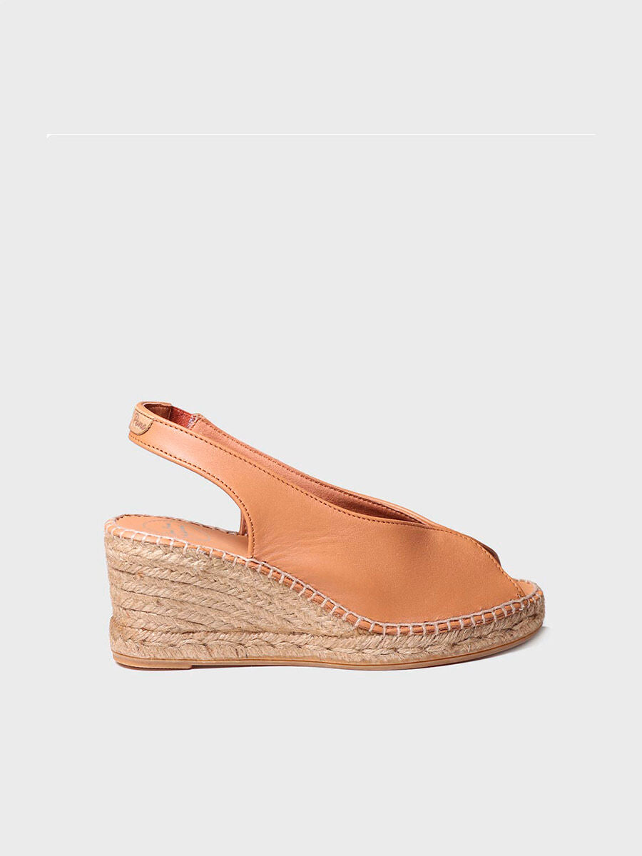 Wedge espadrilles peep toe style - LAILA-P-TAN