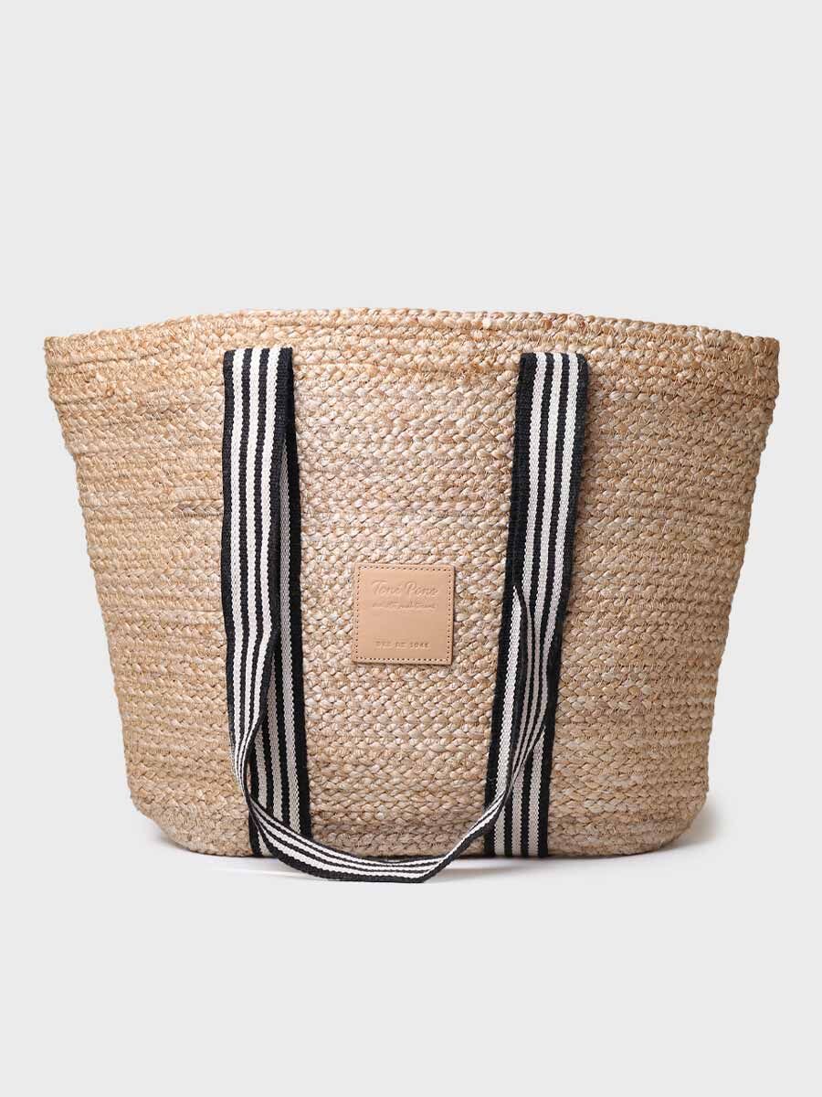 Jute basket with sailor handles - OPORTO-NATURAL